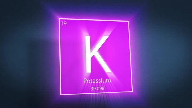 Periodic Table of Elements Cinematic Animated Series - Element Potassium hovering in space