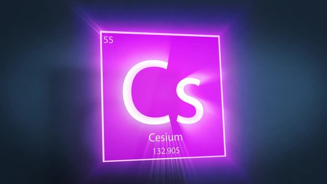 Periodic Table of Elements Cinematic Animated Series - Element Cesium hovering in space