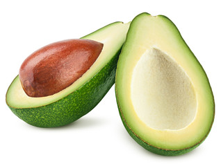 avocado isolated on white background, full depth of field, clipping path