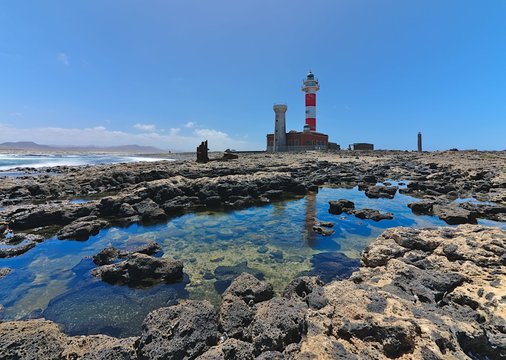 Toston lighthouse in El Cotillo at Fuerteventura Canary Islands
