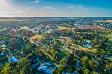 Aerial view of Moama, NSW, Australia