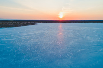 Obraz premium Sunset over salt lake in Victoria, Australia