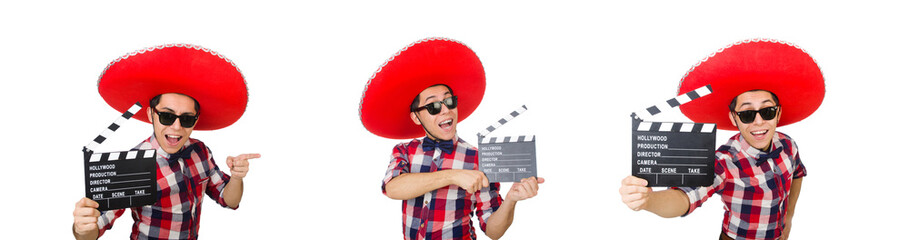 Funny mexican with sombrero in funny concept