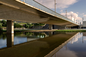 Road viaduct over city park