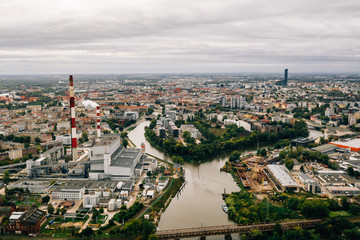 Fototapeta na wymiar Aerial drone photography of Wroclaw, Europe.