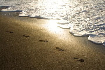 Footprints at the Beach - Footsteps on the Sand