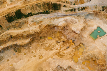 Aerial drone photography of a mining site. 