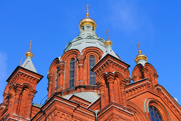 Fototapeta na wymiar Close up of Uspenski Cathedral