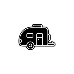 House on wheels, trailer icon. Simple glyph, flat vector of adventure icons for ui and ux, website or mobile application