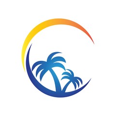 Fototapeta na wymiar palm tree logo vector