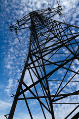 Tall pylon against the blue sky