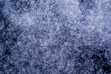 close-up of snow and frost texture