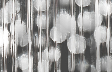 Glass pattern with embossed circles and stripes in closeup