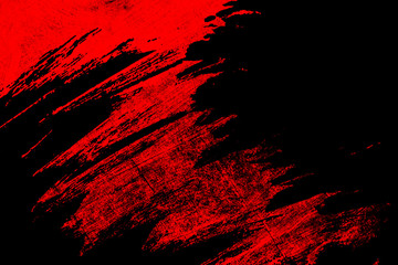 black and red hand painted brush grunge background texture - 297199942