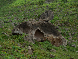 Giant rock formations in a nature reserve with humid weather