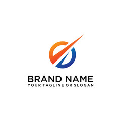 financial logo design with full color vector template style