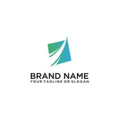 financial logo design with full color vector template style