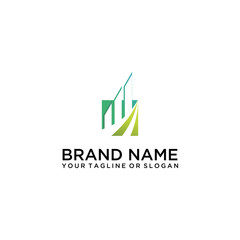 financial logo design with full color vector template style