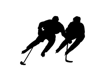Male Ice Hockey Players Silhouette