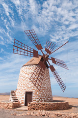 Windmill of Fuerteventura. Canary Islands. Spain