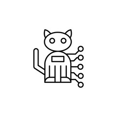 Cat robot pet icon. Simple line, outline vector of artificial Intelligence icons for ui and ux, website or mobile application