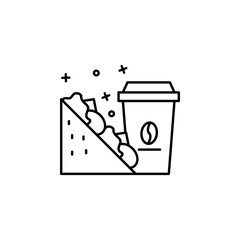 Coffee, sandwich, food icon. Simple line, outline vector of coffee icons for ui and ux, website or mobile application