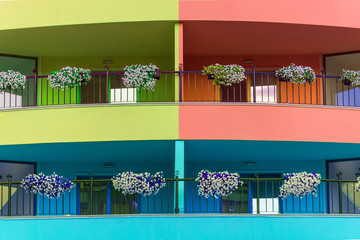 Multicolored balconies