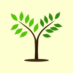 logo tree leaf nature. illustration vector