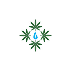 cannabis leaf illustration, green icon