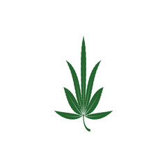 cannabis leaf illustration, green icon