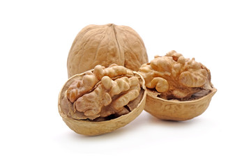 walnuts isolated on white background