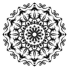 Mandala pattern black and white good mood
