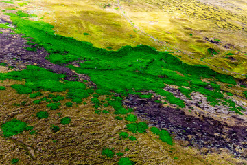 Iceland glacier aerial photography with beautiful abstract colours