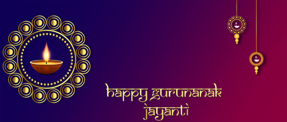 illustration banner on the occasion of sri guru nanak dev ji birthday easy to use