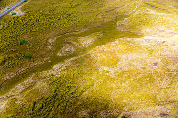 Iceland glacier aerial photography with beautiful abstract colours