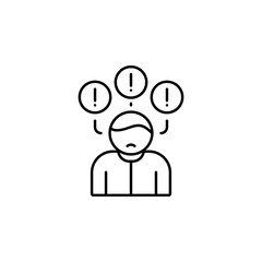 Problems office work icon. Simple line, outline vector of office icons for ui and ux, website or mobile application on white background