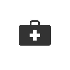 Medicine Bag vector icon black on white background. symbol