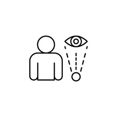 Eye, scanner, man icon. Simple line, outline vector of confidential information icons for ui and ux, website or mobile application