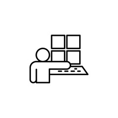 Camera, security, man icon. Simple line, outline vector of confidential information icons for ui and ux, website or mobile application