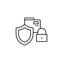 Folder, security, blocked icon. Simple line, outline vector of confidential information icons for ui and ux, website or mobile application