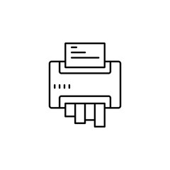 Shredder, file icon. Simple line, outline vector of confidential information icons for ui and ux, website or mobile application