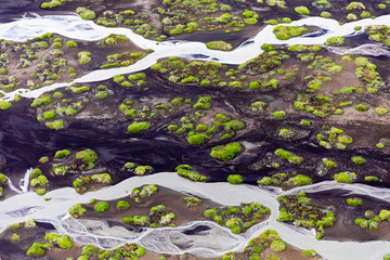 Iceland glacier aerial photography with beautiful abstract colours