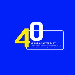 40 Year Anniversary Vector Template Design Illustration