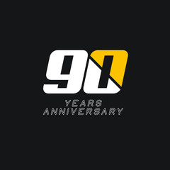 Obraz premium 90 Year Anniversary Vector Template Design Illustration