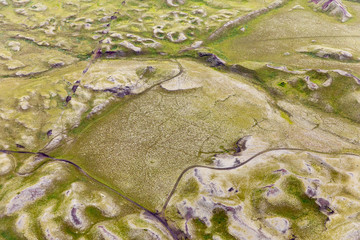 Iceland glacier aerial photography with beautiful abstract colours