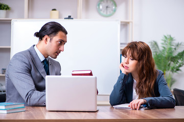 Man and woman in business meeting concept