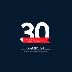 30 Year Anniversary Vector Template Design Illustration