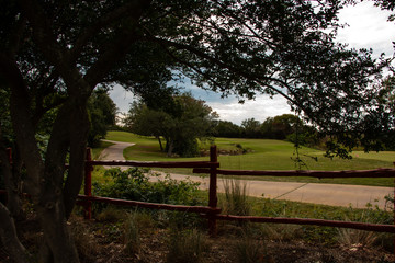 Sidewalk Passing through the Golf Course Greens 