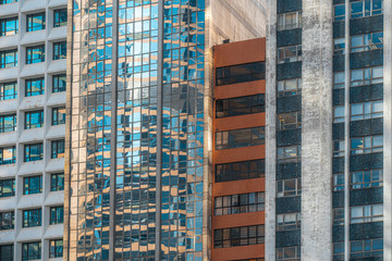 Modern office building close up in Hong Kong