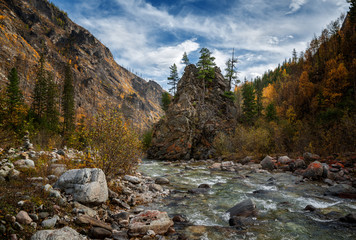 The valley of the river Kyngarga in the mountains of the Tunkinsky loaches of the Eastern Sayan